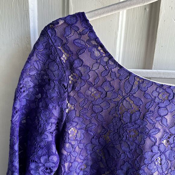 Shoshanna Lace Lisa Shift Dress in Amethyst - Picture 4 of 8